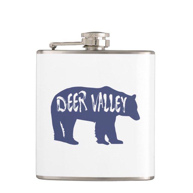 Deer Valley Utah Bear Hip Flask (Front)