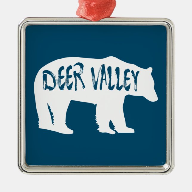 Deer Valley Utah Bear Metal Tree Decoration (Front)