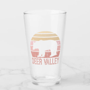 Deer Valley Utah Retro Bear Glass