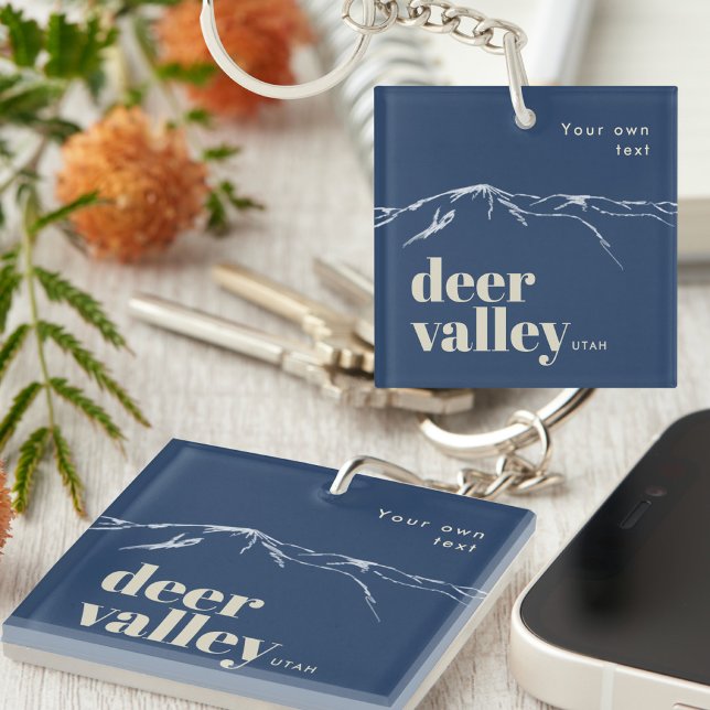 Deer Valley Utah scribbled mountain  Key Ring (Creator Uploaded)