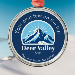 Deer Valley Utah ski area keepsake  Metal Tree Decoration