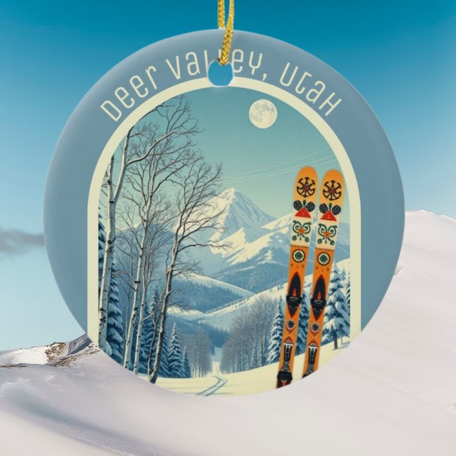 Deer Valley Utah ski area souvenir  Ceramic Tree Decoration (Creator Uploaded)