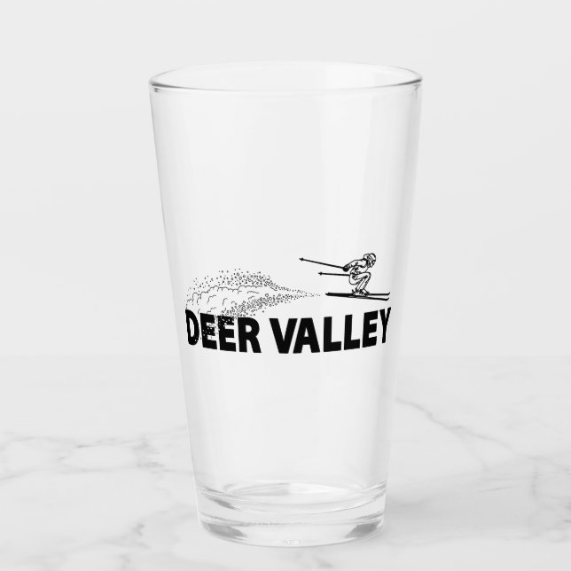 Deer Valley Utah Ski Jumper Glass (Front)