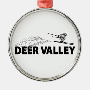 Deer Valley Utah Ski Jumper Metal Tree Decoration