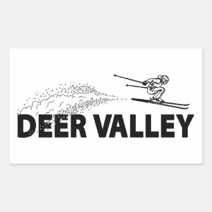 Deer Valley Utah Ski Jumper Rectangular Sticker