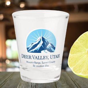 Deer Valley Utah Wasatch ski resort souvenir Glass