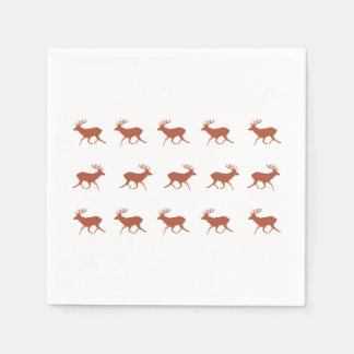 Deer Walking Festive Pattern Napkin