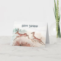 Deer Watercolor Birthday