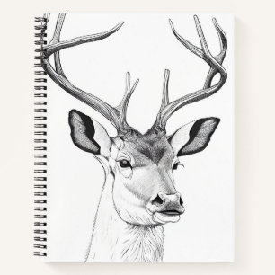 Deer Wild Nature Animal Illustration Art Drawing Notebook