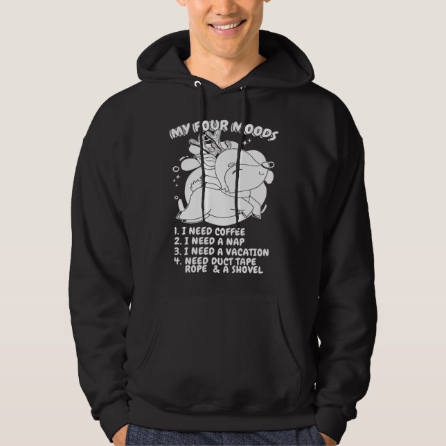 Deer Wildlife Hunt My Four Moods I Need Coffee I N Hoodie (Front)