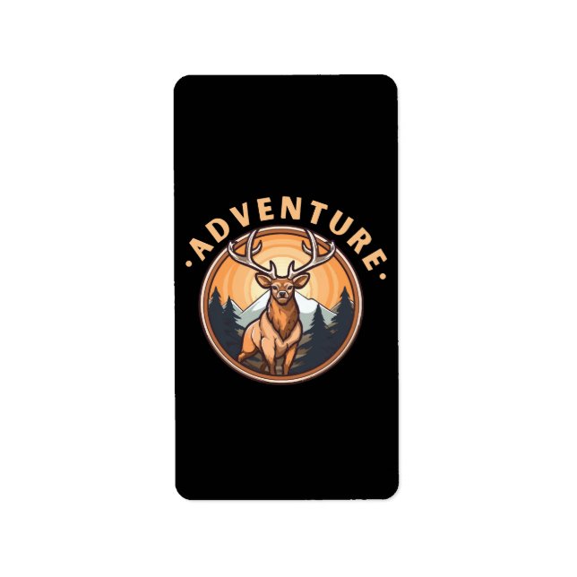 Deer - Wildness - Camping - Adventure Label (Front)