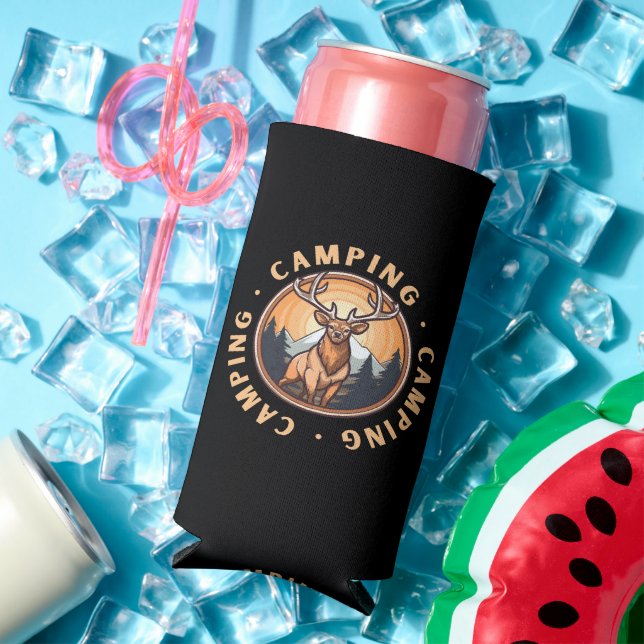 Deer - Wildness - Camping Seltzer Can Cooler (In Situ Summer)