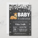 Deer Winter Baby Shower Chalkboard Invitation<br><div class="desc">Deer Winter Baby Shower Invitation. Baby its cold outside Baby Shower Invitation. White Snowflake. Baby its cold outside Baby Shower invitation. Boy or Girl Baby Shower Invitation. Winter Holiday Baby Shower Invite. Chalkboard Background. Black and White. For further customisation, please click the "Customise it" button and use our design tool...</div>