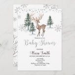 Deer Winter Baby Shower Invitation<br><div class="desc">Winter woodland girl baby shower invitation perfect for baby shower party.</div>