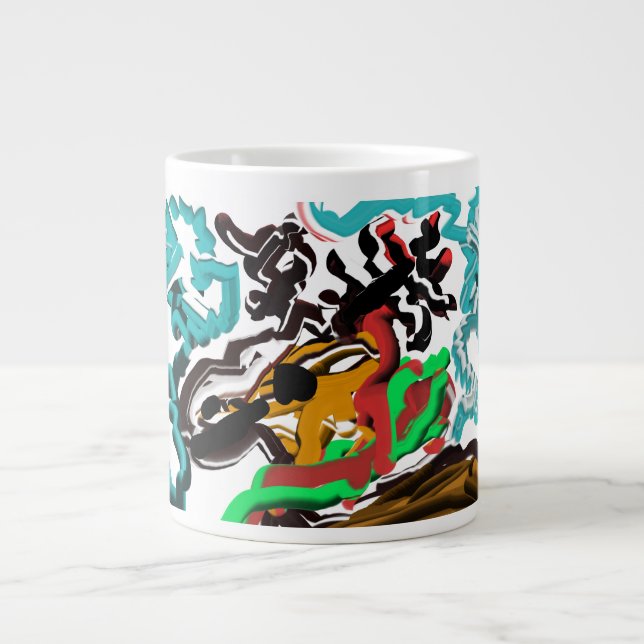 Deer winter  large coffee mug (Front)