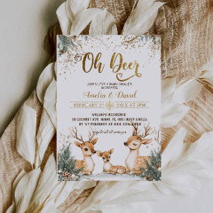 Deer Winter Wonderland Baby Shower Invitation