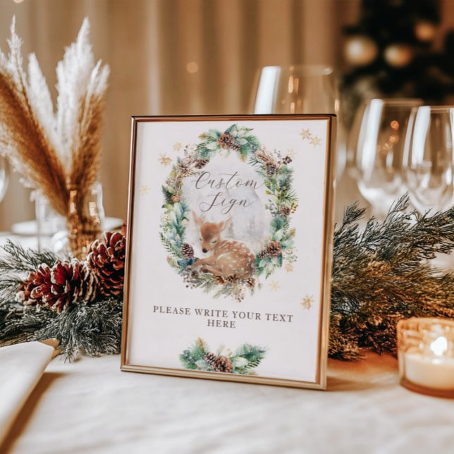 Deer Winter Woodland Baby Shower Custom Sign (Creator Uploaded)