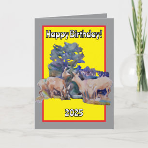 Deer Wishing You A Safe, Prosperous Year Birthday  Card