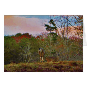 Deer with a Pink blue sky