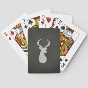 Deer With Antlers Chalk Drawing Playing Cards
