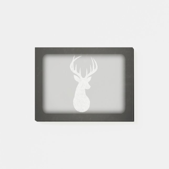 Deer With Antlers Chalk Drawing Post-it Notes (Front)