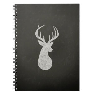 Deer With Antlers Chalk Drawing Spiral Notebook