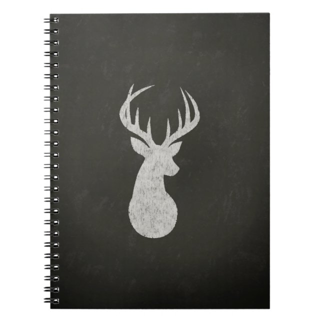Deer With Antlers Chalk Drawing Spiral Notebook (Front)