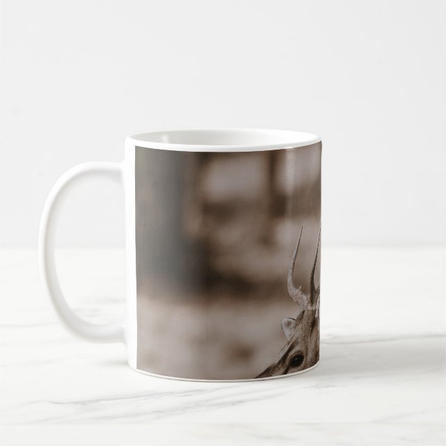 DEER WITH ANTLERS COFFEE MUG (Left)