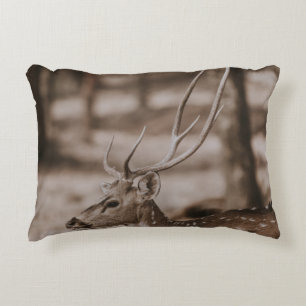 DEER WITH ANTLERS DECORATIVE CUSHION