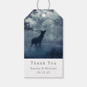 Deer with Antlers in a Forest - Wedding Thank You Gift Tags