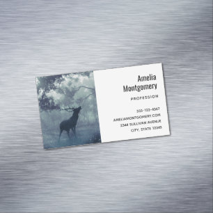Deer with Antlers in a Shadowy Forest Magnetic Business Card