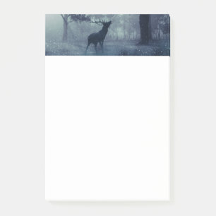 Deer with Antlers in a Shadowy Forest Post-it Notes