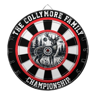 Deer with Antlers in Bullseye Dartboard