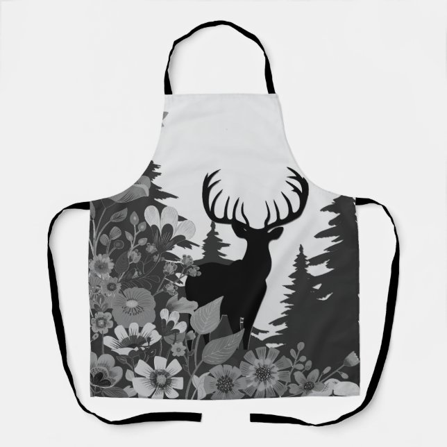 Deer with Big Rack Out of Forest  Apron (Front)