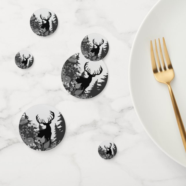 Deer with Big Rack Out of Forest  Confetti (Group)
