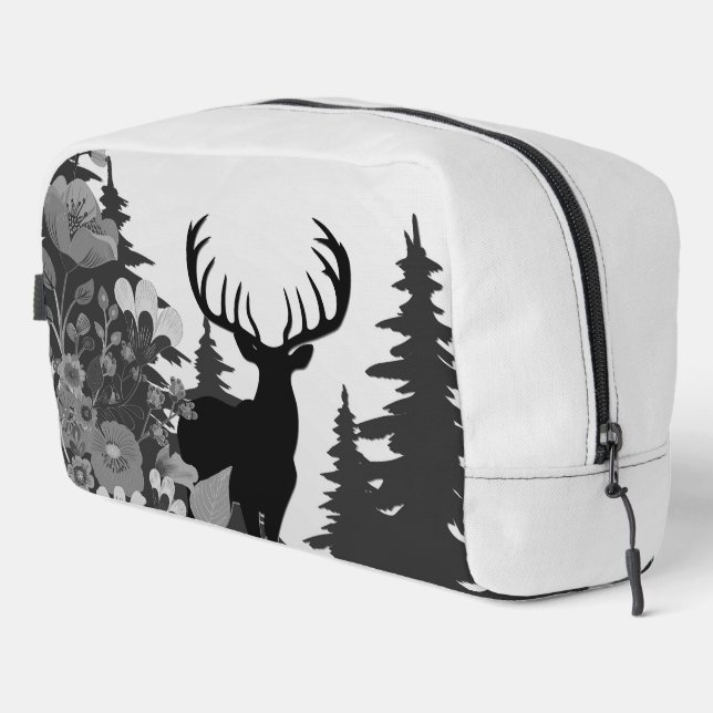 Deer with Big Rack Out of Forest  Dopp Kit (Right Corner)