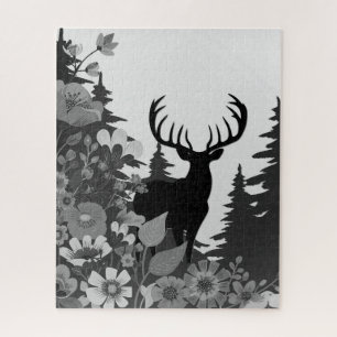 Deer with Big Rack Out of Forest Jigsaw Puzzle