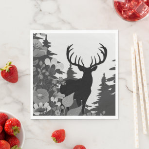 Deer with Big Rack Out of Forest  Napkin