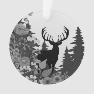 Deer with Big Rack Out of Forest  Ornament