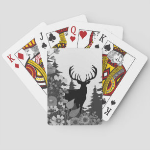 Deer with Big Rack Out of Forest  Playing Cards