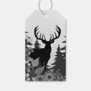 Deer with Big Rack Out of Forest To From Gift Tags