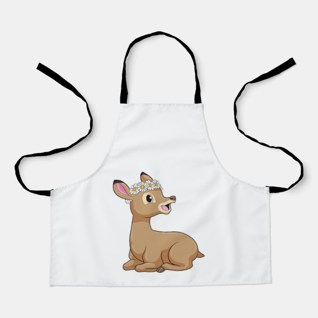 Deer with Daisy Flower Apron (Front)