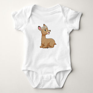 Deer with Daisy Flower Baby Bodysuit