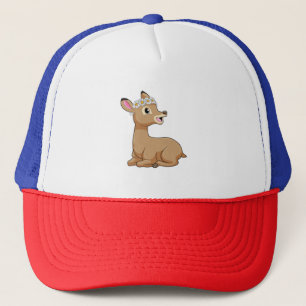 Deer with Daisy Flower Trucker Hat