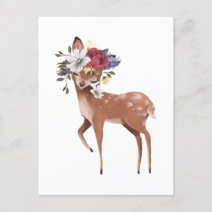 Deer With Floral Crown Postcard
