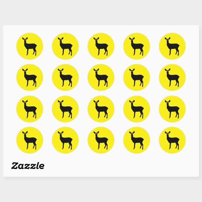 Deer With Headlights -  Classic Round Sticker (Sheet)