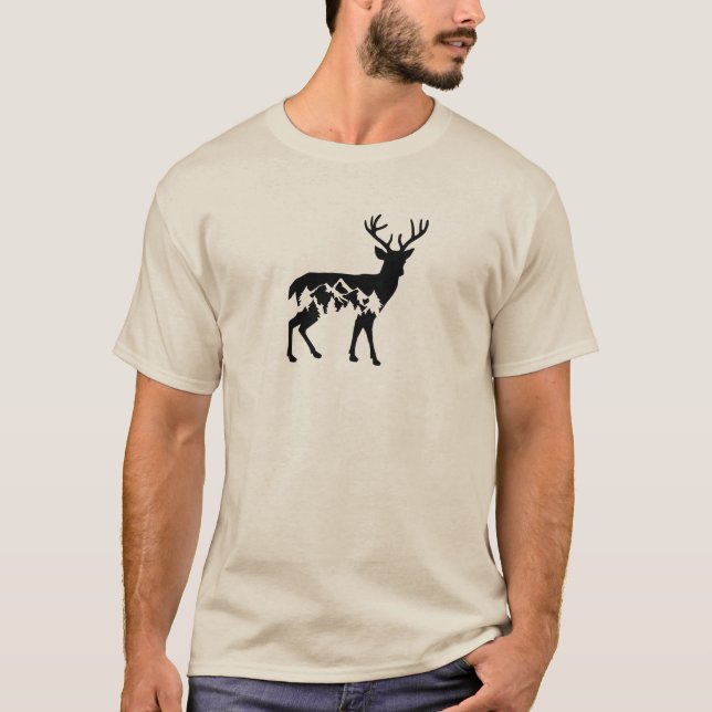 Deer with Mountains T-Shirt (Front)