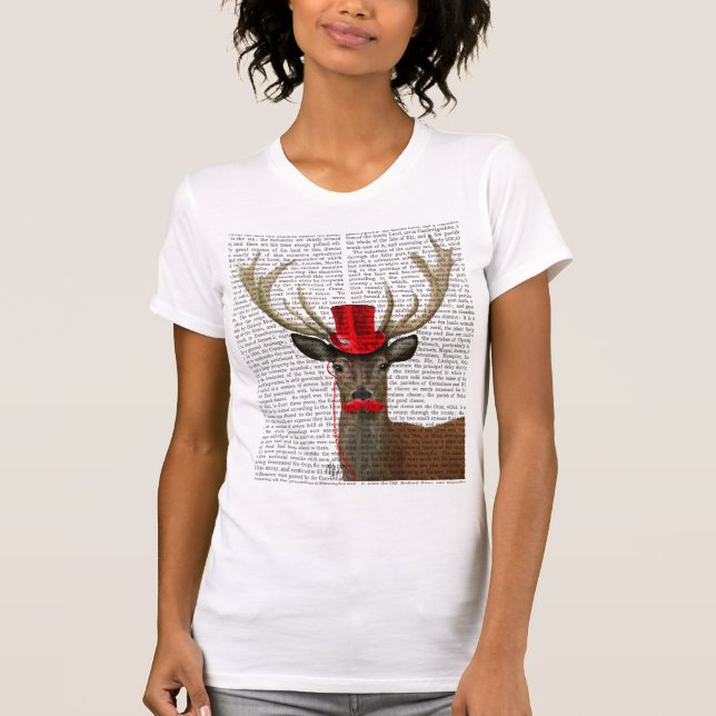 Deer with Red Top Hat and Moustache (Front)