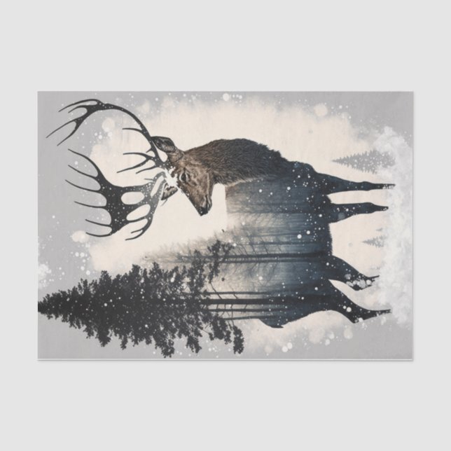 Deer with Trees Tissue Paper (Front)