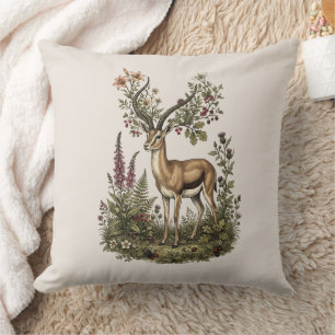 Deer with Wildflower Cushion